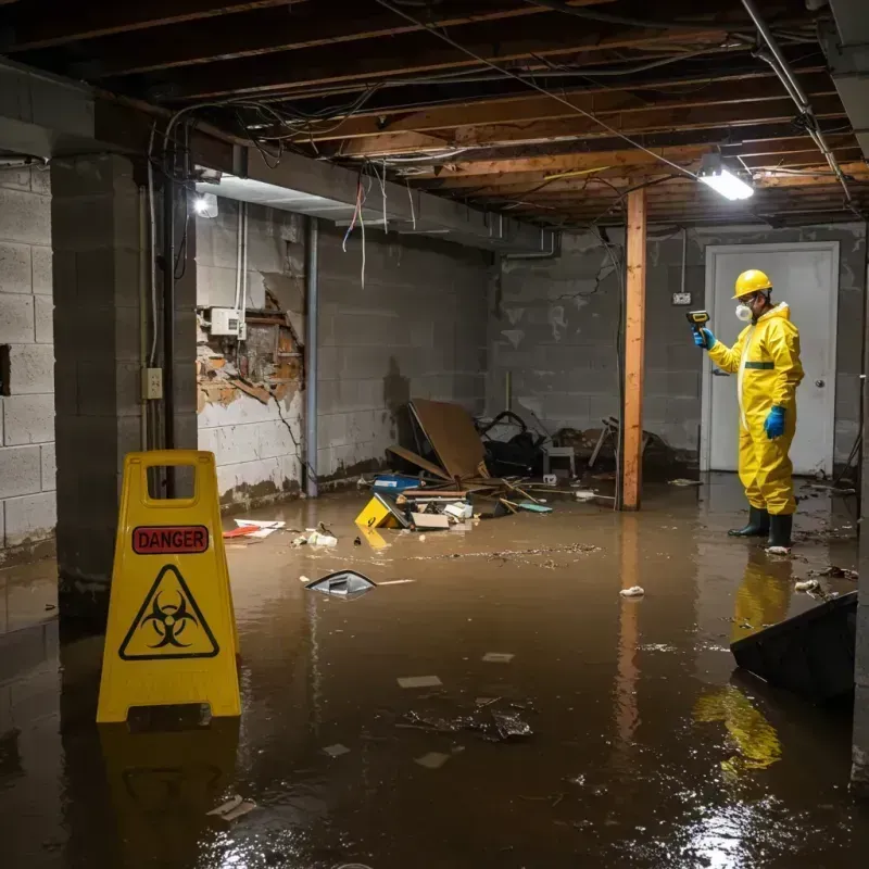 Flooded Basement Electrical Hazard in Holliston, MA Property